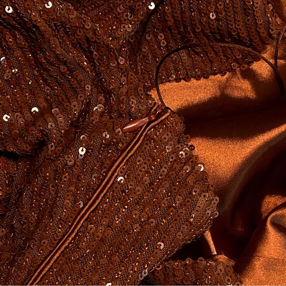 NWT IN THE MOOD FOR LOVE MARISSA HALTER NECK COCKTAIL DRESS IN  CHOCOLATE $710 - Picture 6 of 10